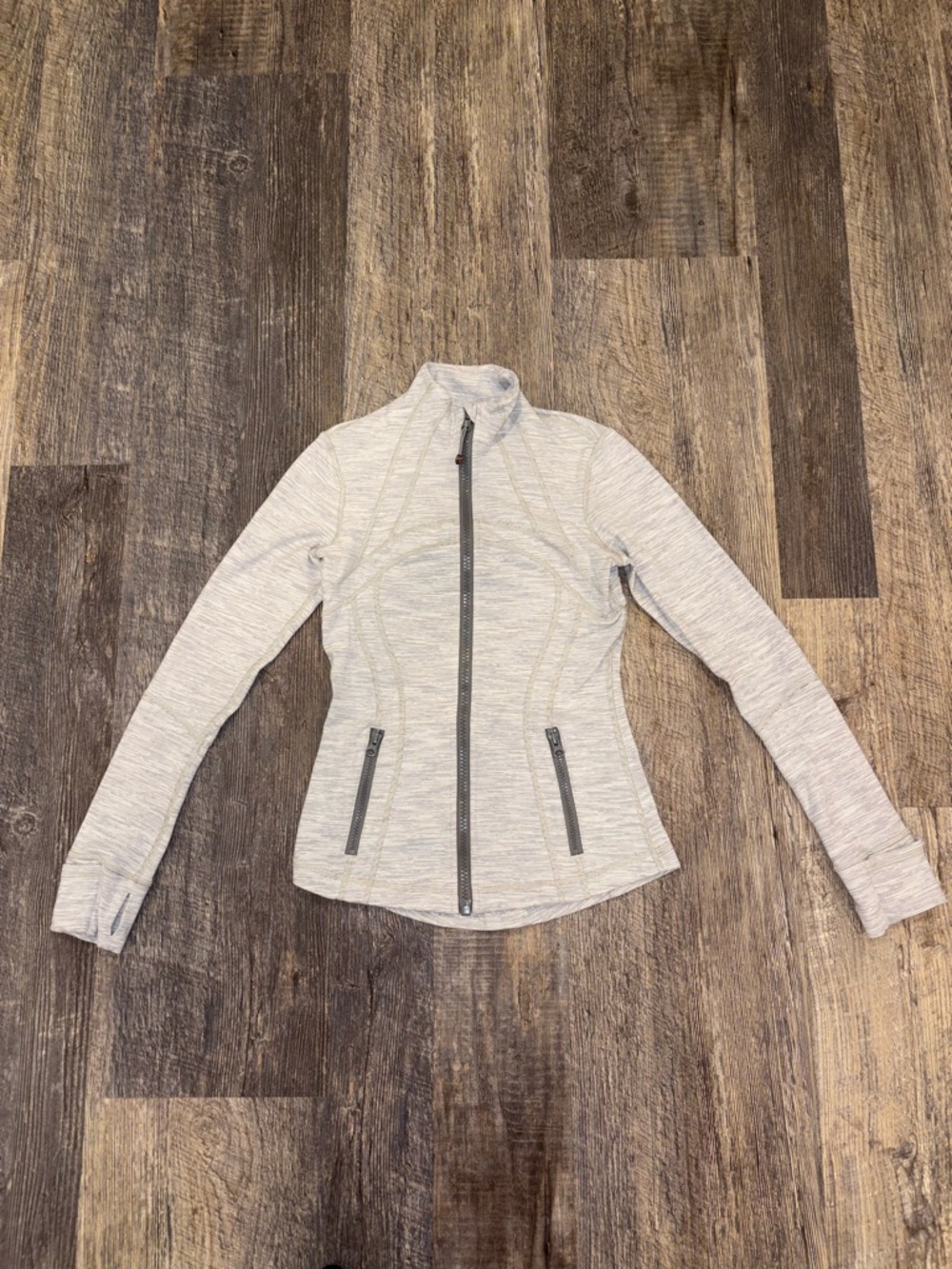 lululemon athletica Light Gray Full-Zip Utility Jacket